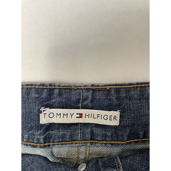 Tommy Hilfiger Dark Wash Cuffed Mid Rise Trouser Jeans Size 2S Flare Denim - Picture 5 of 10